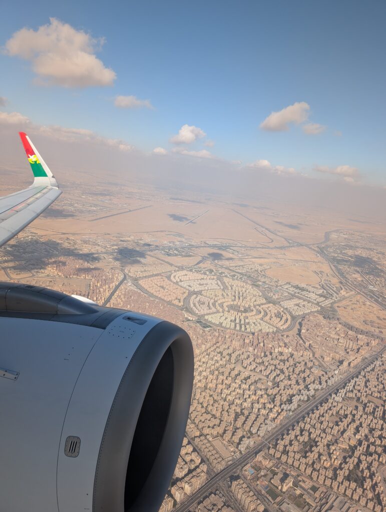エティハド航空機内からのエジプト