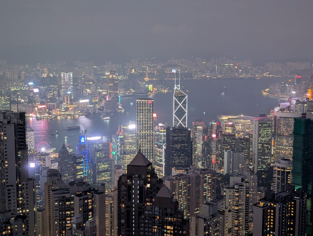 ビクトリアピークから見た香港の夜景
