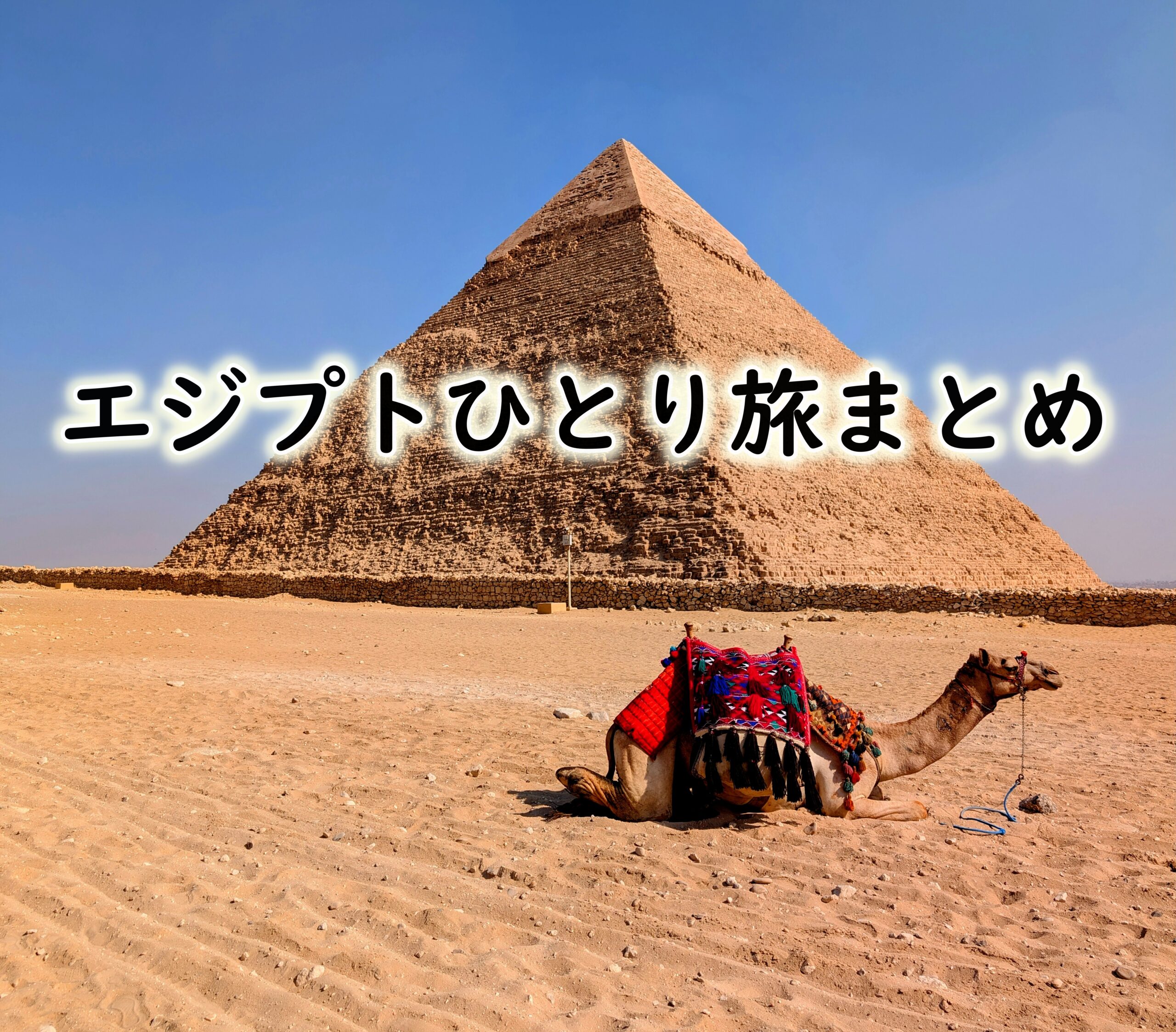 カフラー王のピラミッドとラクダ