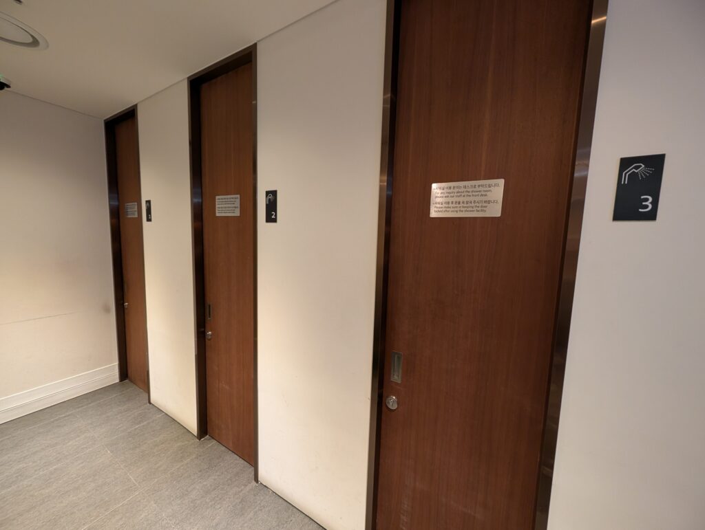 韓国・仁川（インチョン）空港のMatina Lounge シャワールーム