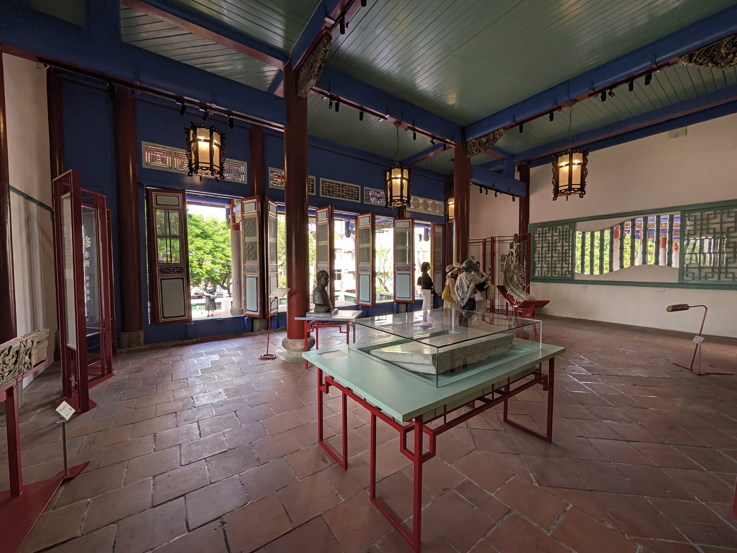 赤崁楼の建物の中の展示