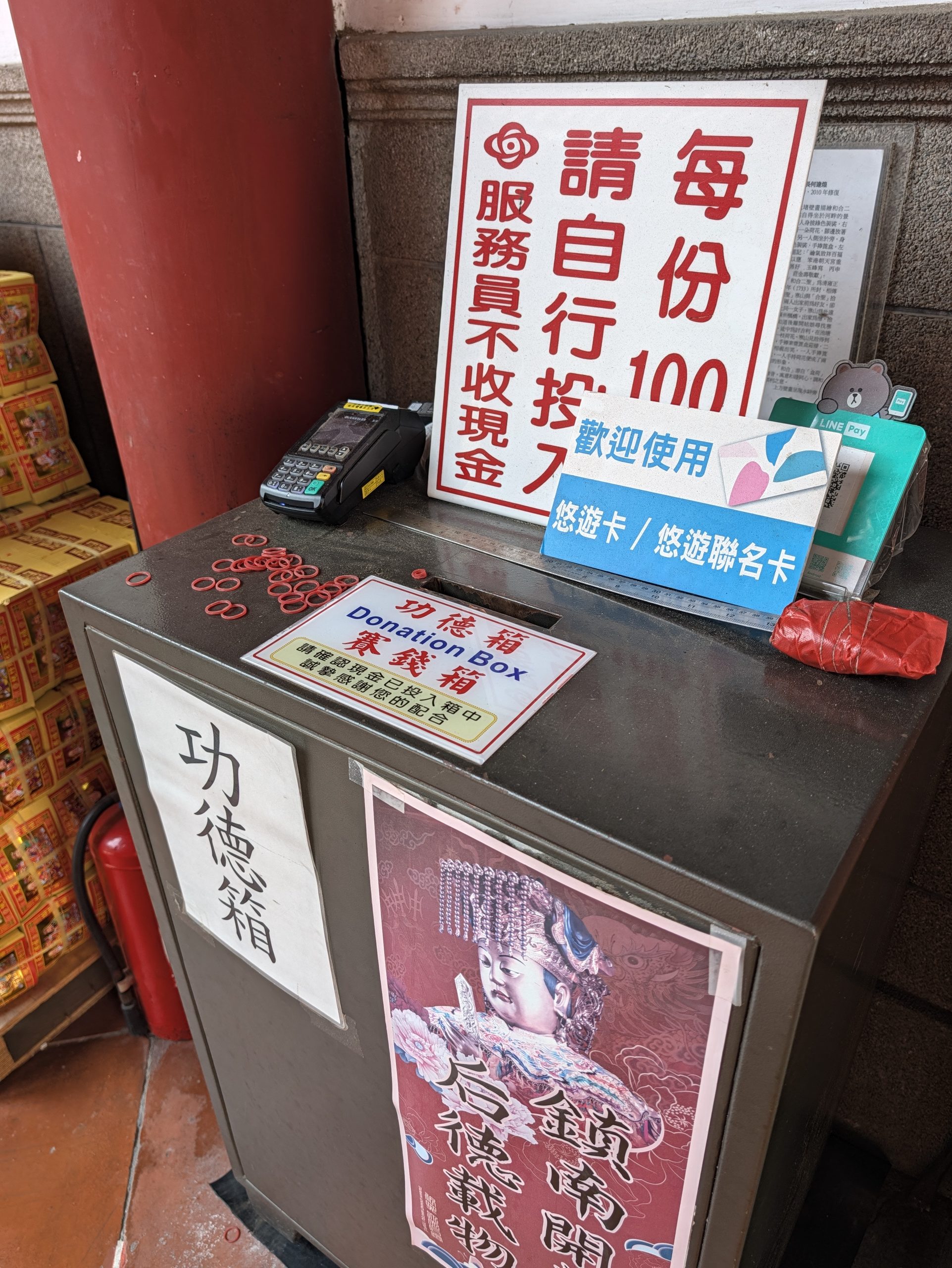 大天后宮の100元を入れた箱